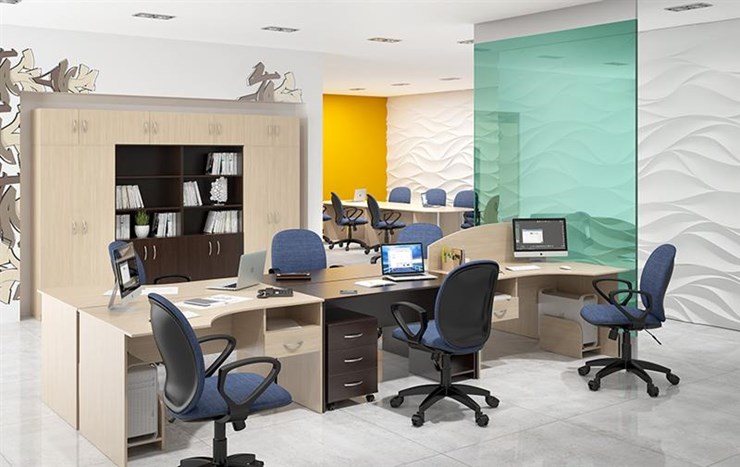Набор мебели в офис SIMPLE с эргономичными столами и шкафом в Ярославле - изображение 5